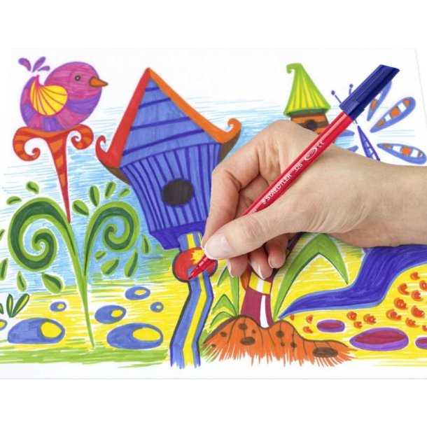 Staedtler Fiberpen - Noris Club - rund spids - 1,0 mm - 10 assorteret farver